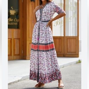 FP to Love Hippie Chick Button Front Maxi dress sz: Med